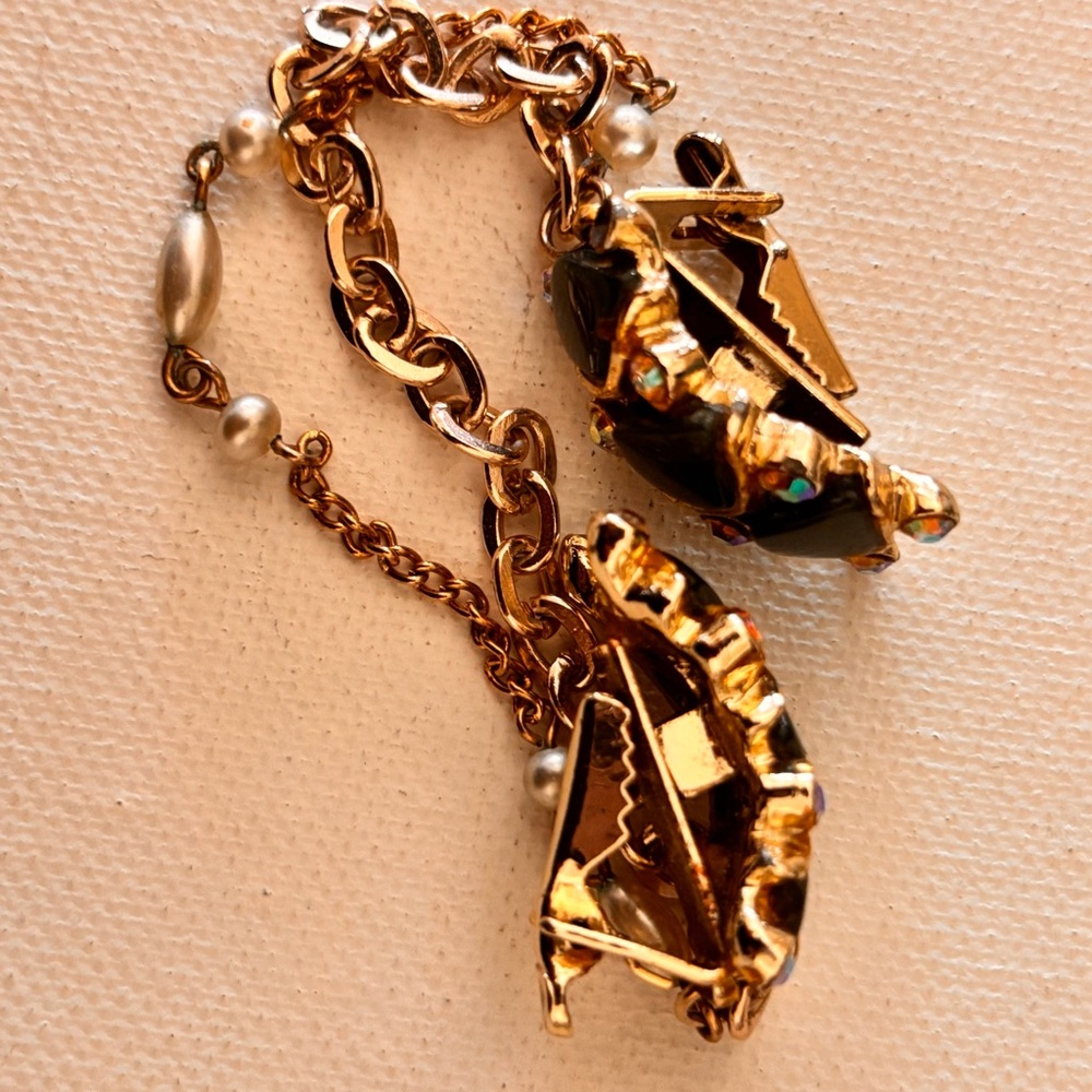 Vintage Sweater Clip   Double Brooch - Picture 13 of 14